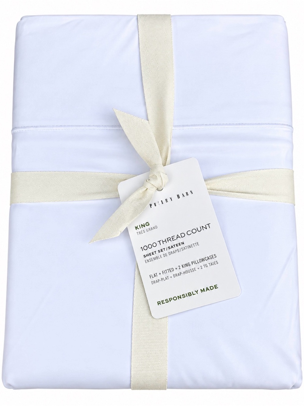 Pottery Barn 1000 Thread Count King  Sheet Set